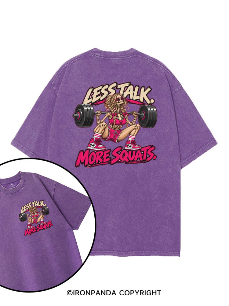 Less Talk More Squats Workout printed Gym Shirt