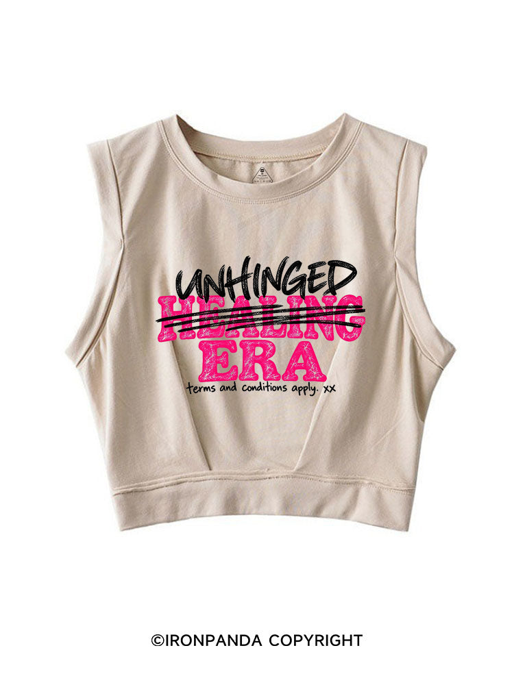 UNHINGED ERA NOT HEALING FUNNY SLEEVELESS CROP TOPS