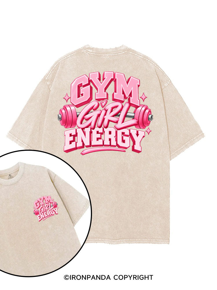 GYM GIRL ENERGY PINK POSITIVE VIBE printed Gym Shirt