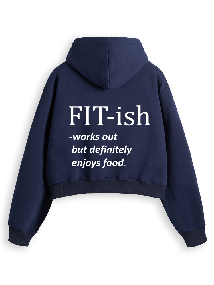 FIT-ISH Fleece Crop Zip Up Hoodie