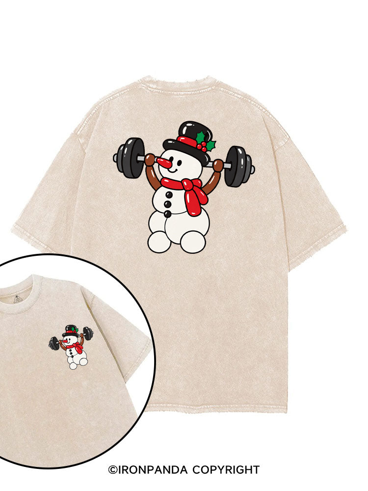BALLOON SNOWMAN LIFTER printed Gym Shirt