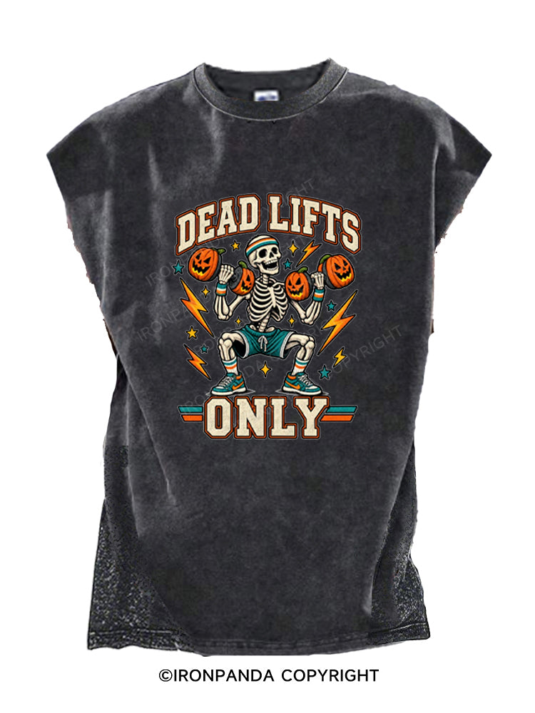 Dead Lifts Only Halloween Skeleton Cut Off Tank
