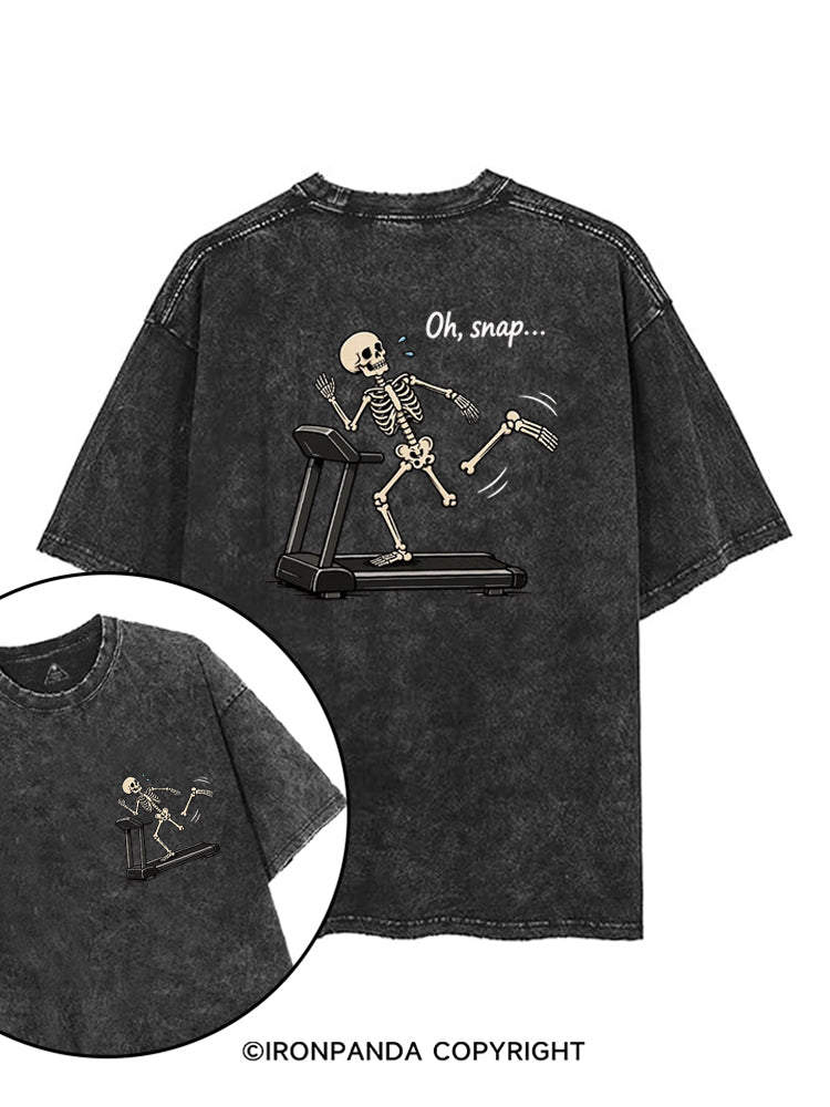 Oh Snap Funny Skeleton printed Gym Shirt