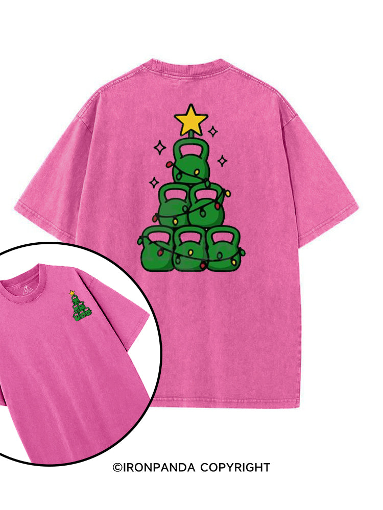 HOLIDAY STRENGTH TREE printed Gym Shirt
