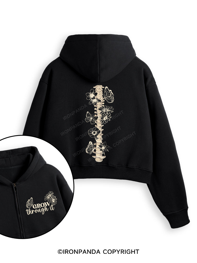 Grow Through It Fleece Crop Zip Up Hoodie
