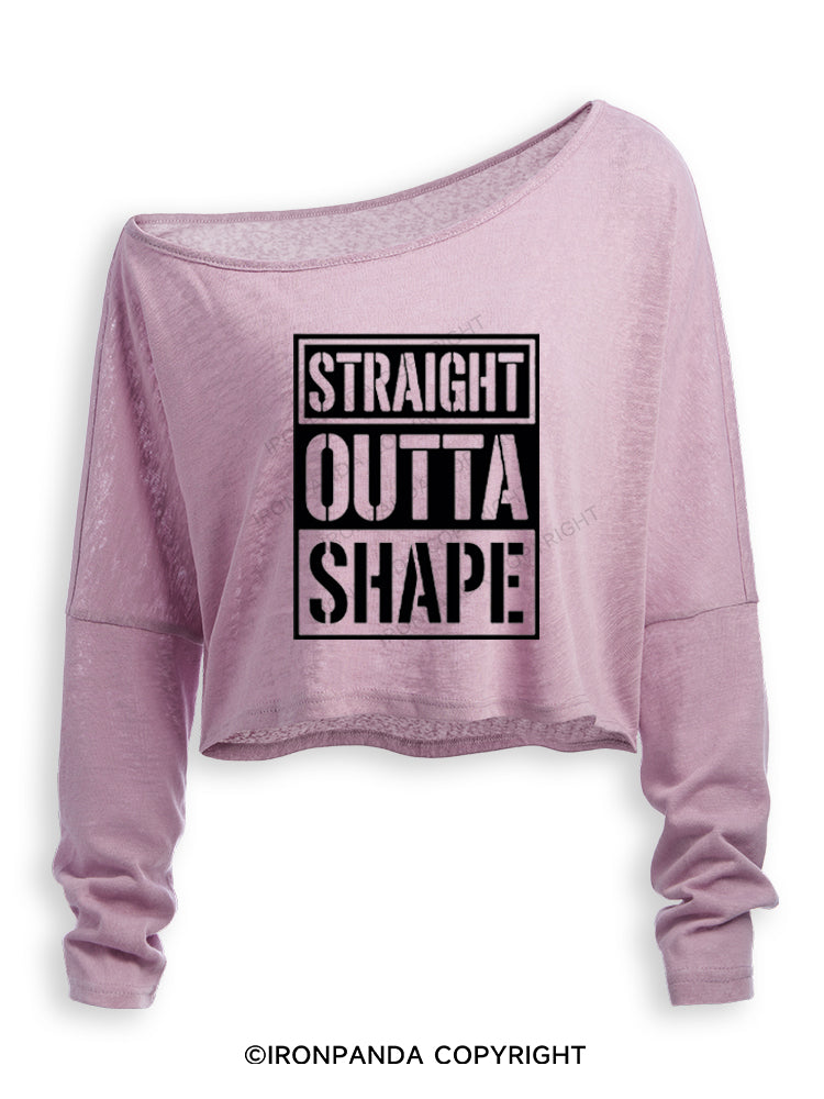STRAIGHT OUTTA SHAPE Off Shoulder Long Sleeve Crop Top