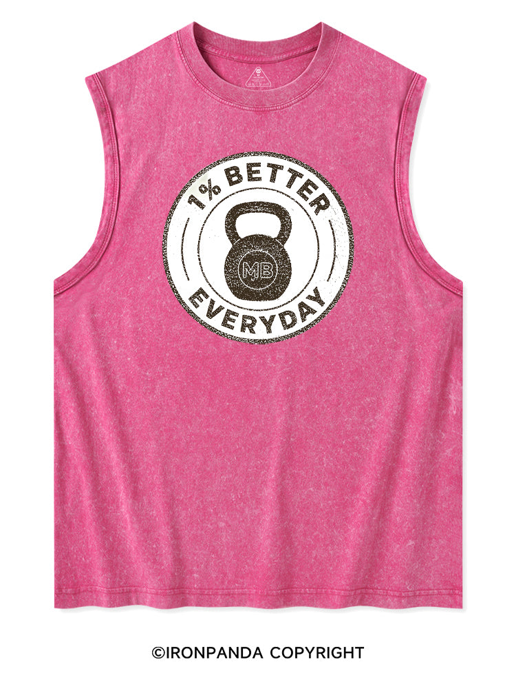 1% BETTER EVERYDAY WORKOUT Washed Tank