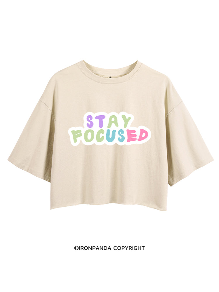 STAY FOCUSED GYM VIBE CROP TOPS