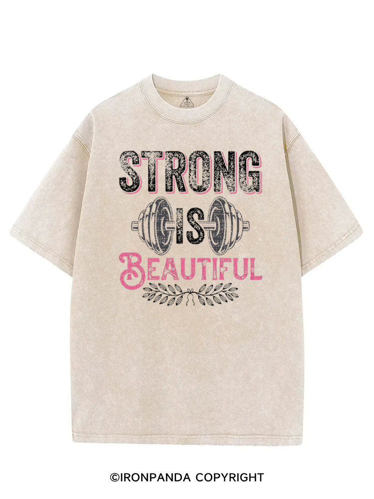 STRONG IS BEAUTIFUL POSITIVE GYM VINTAGE GYM SHIRT
