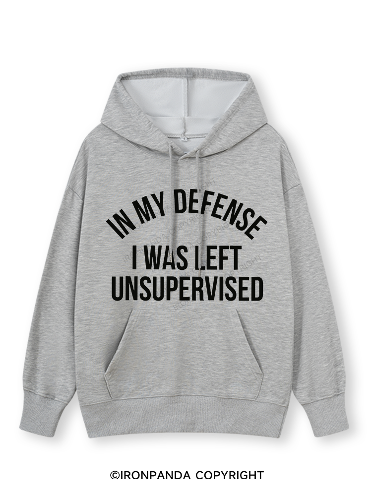 IN MY DEFENSE I WAS LEFT UNSUPERVISED Classic Gym Hoodie