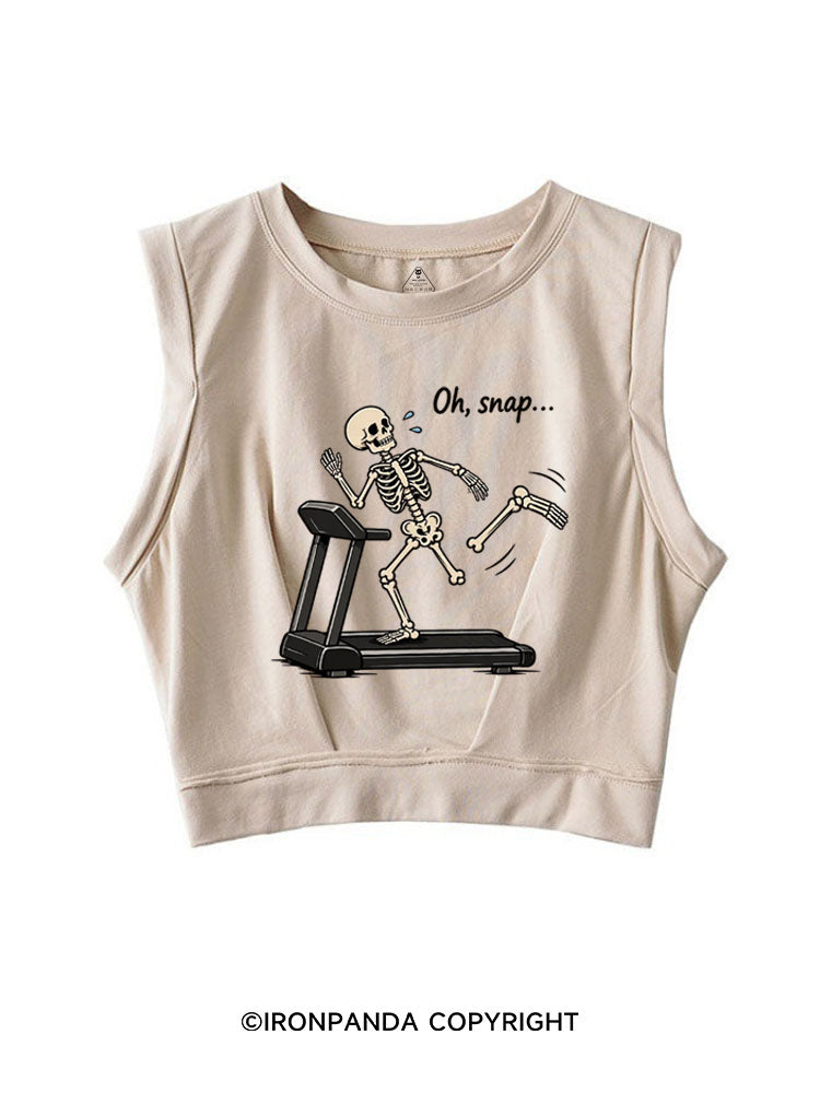 Oh Snap Funny Skeleton SLEEVELESS CROP TOPS