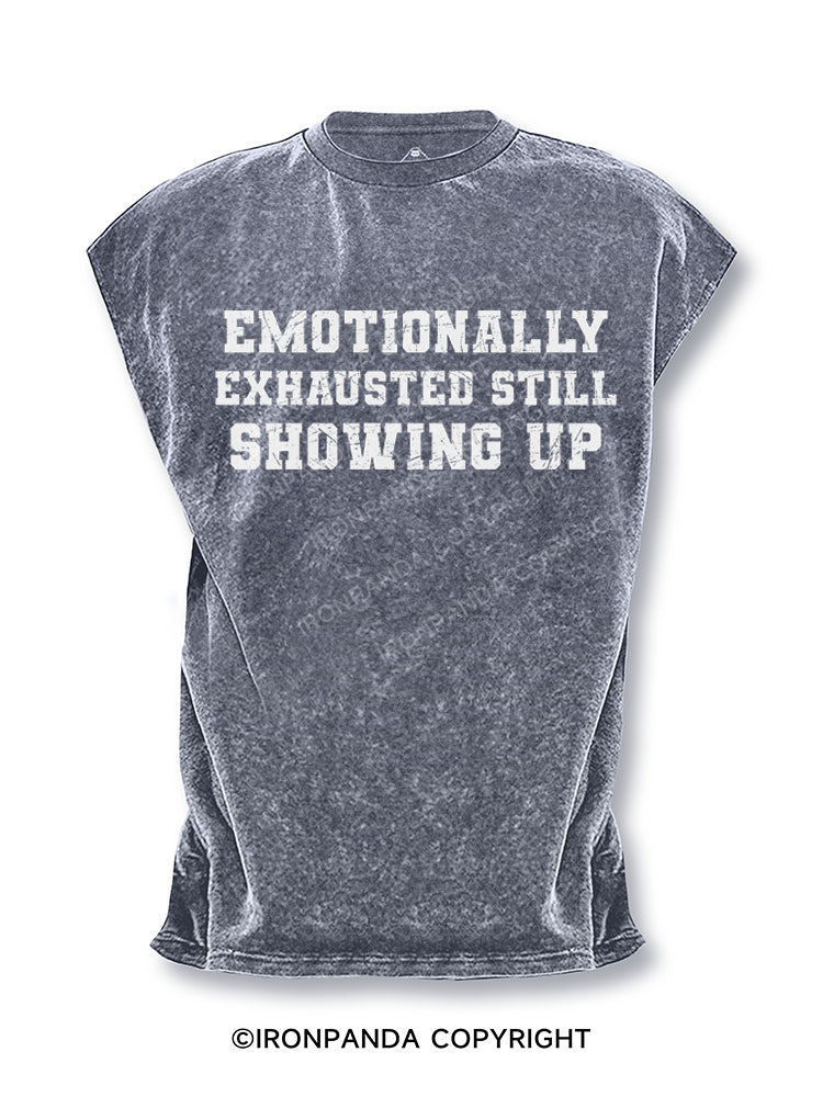Emotionally exhausted Still showing up Cut Off Tank
