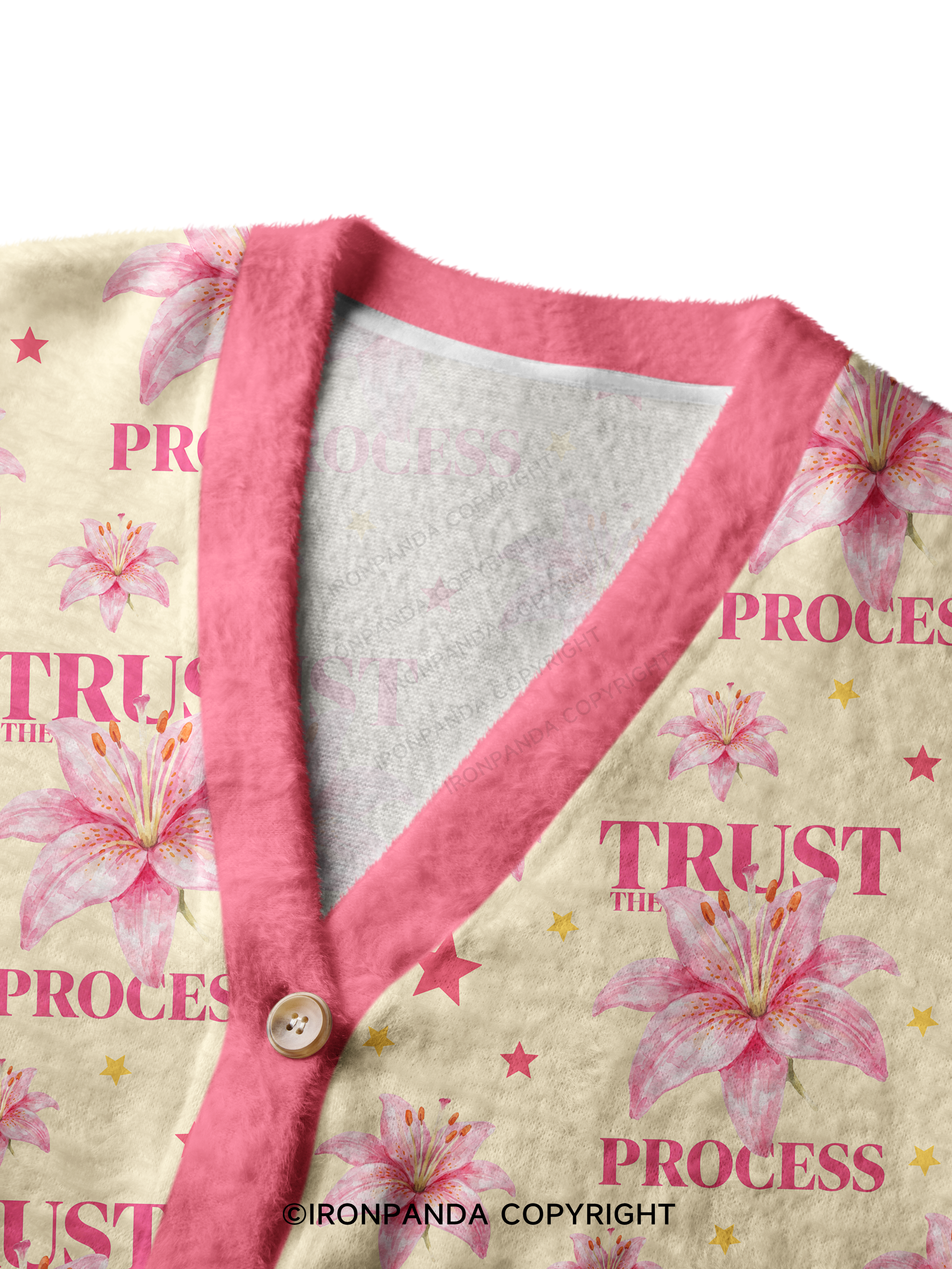 TRUST THE PROCESS GYM FLOWER Ugly Cardigan Sweater
