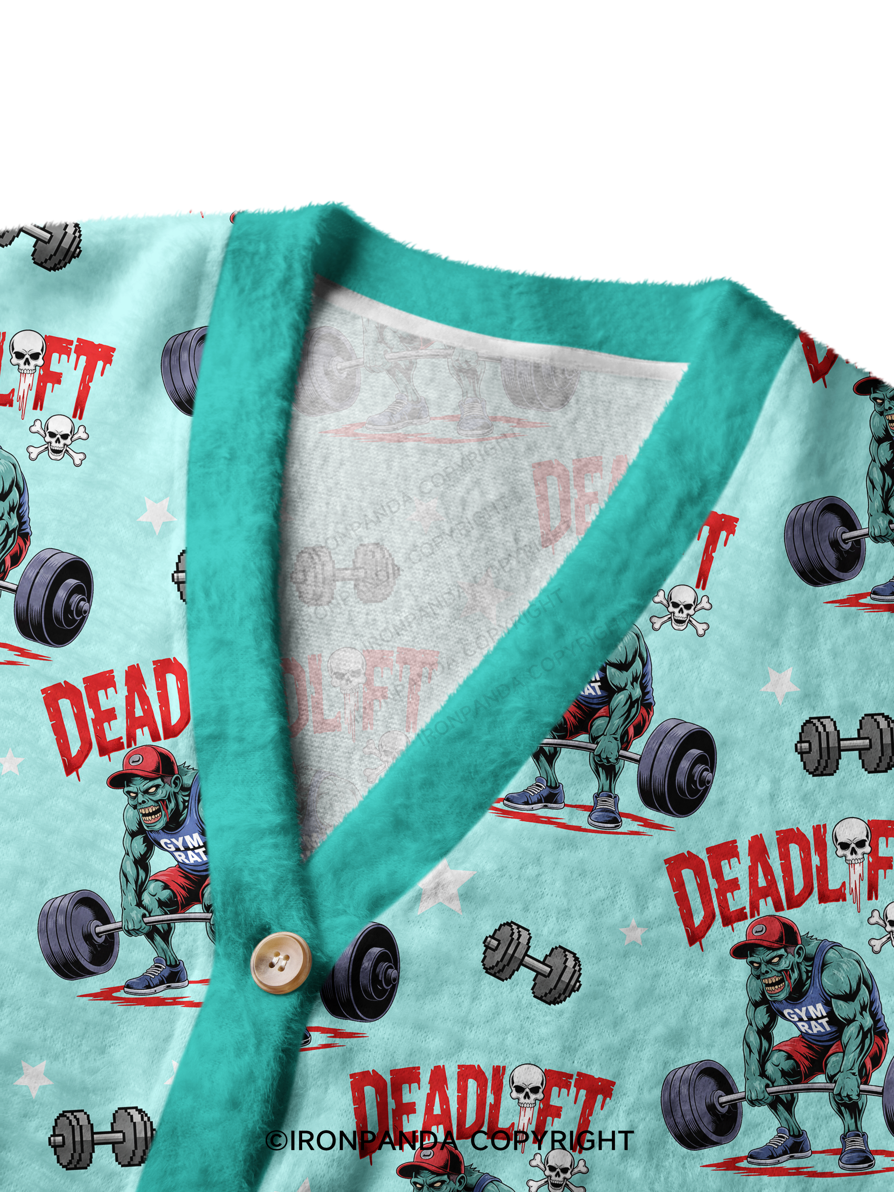 Zombie Funny Deadlift Ugly Cardigan Sweater