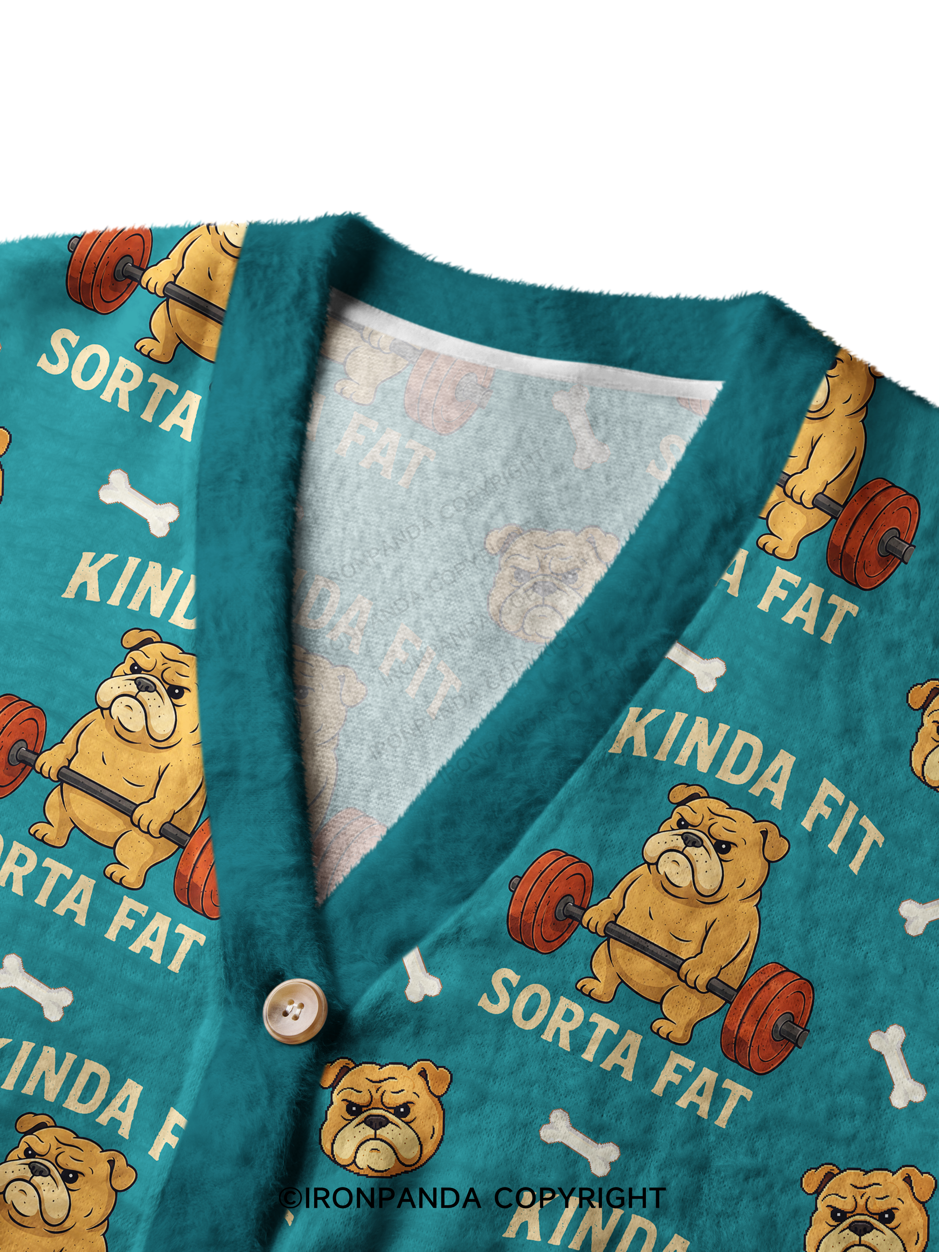 Kinda Fit Sorta Fat Dog Ugly Cardigan Sweater
