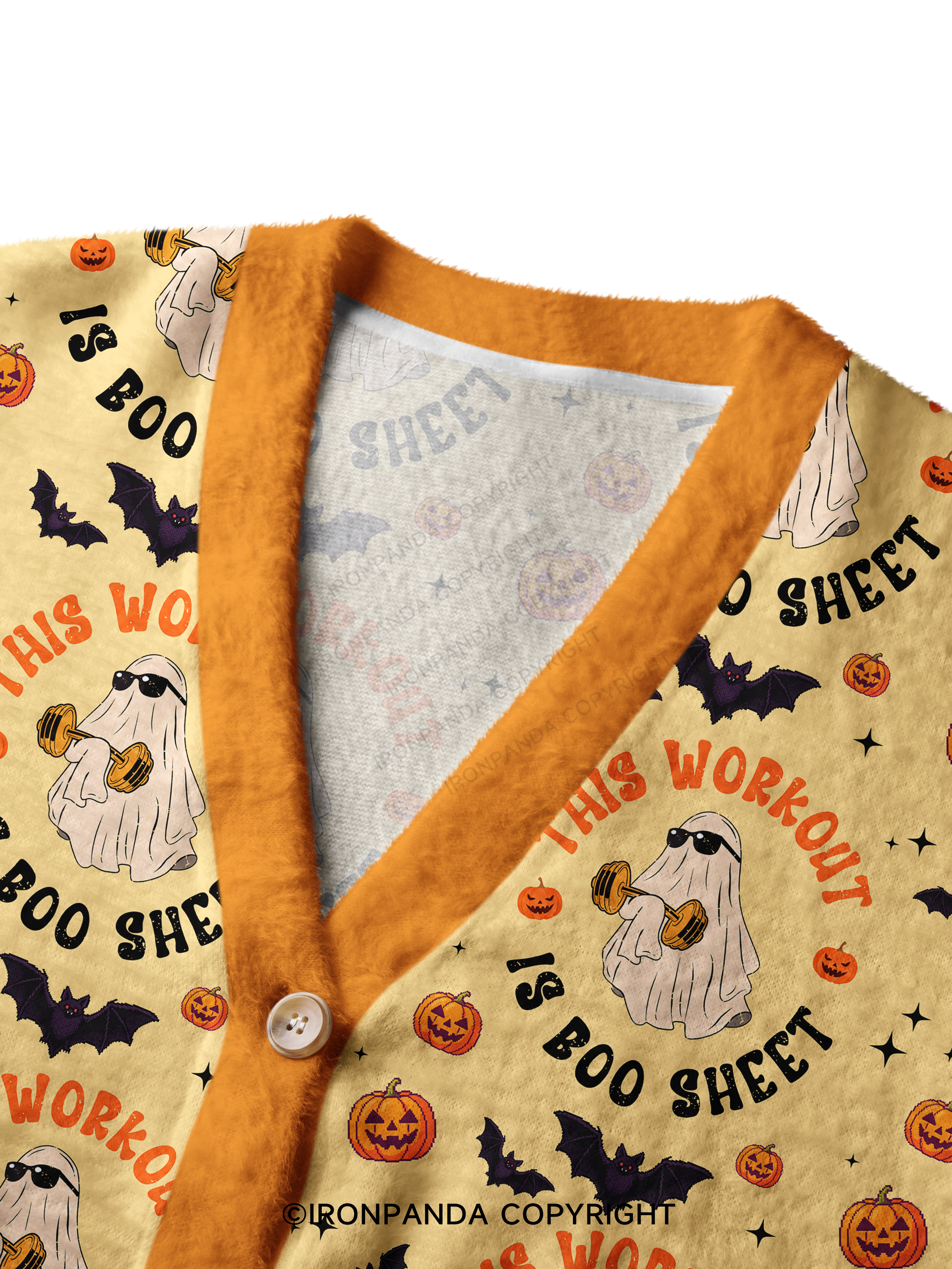 This Workout Is Boo Sheet Funny Ghost Ugly Cardigan Sweater