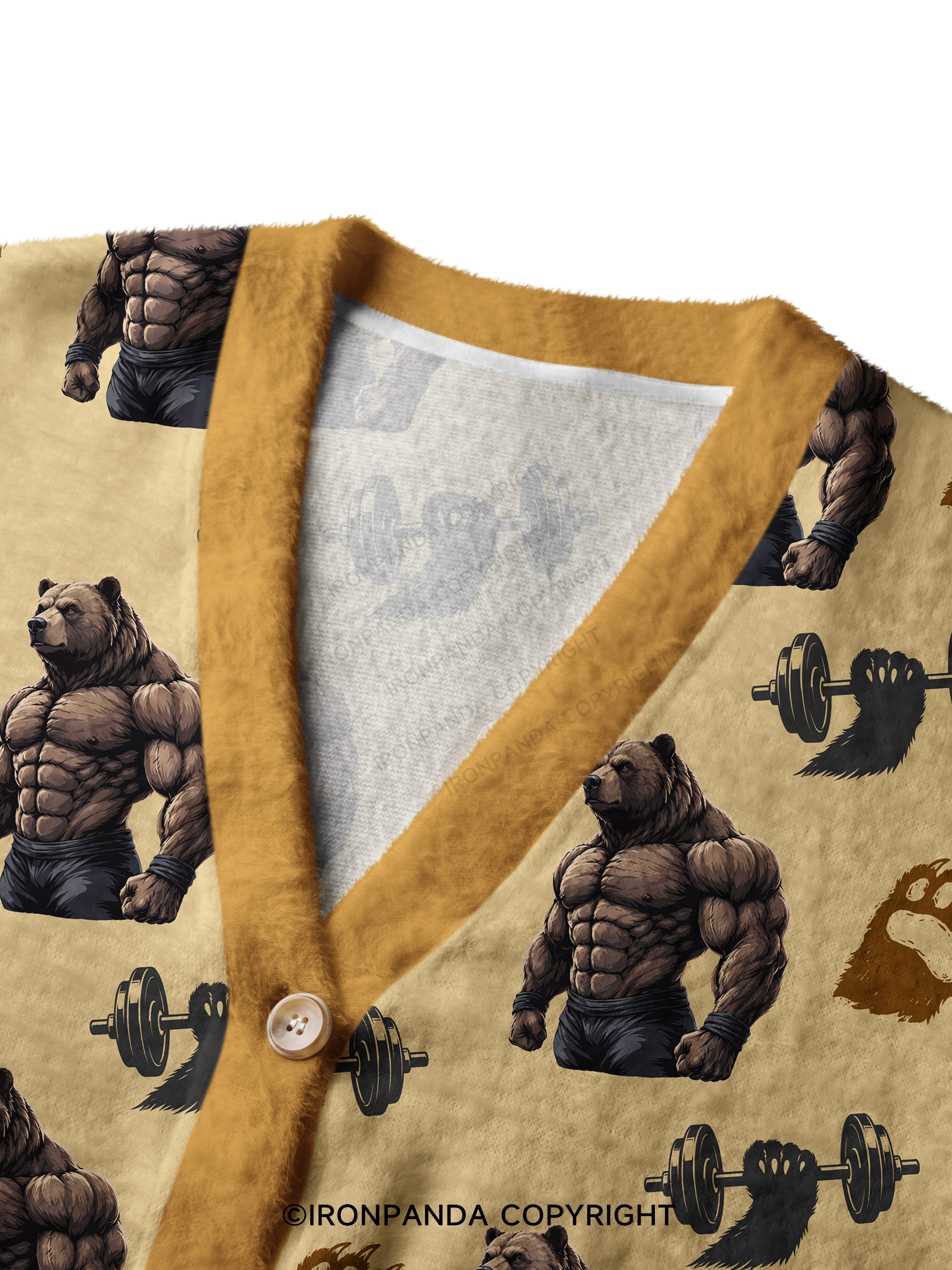 Muscular Bear Bodybuilder Ugly Cardigan Sweater