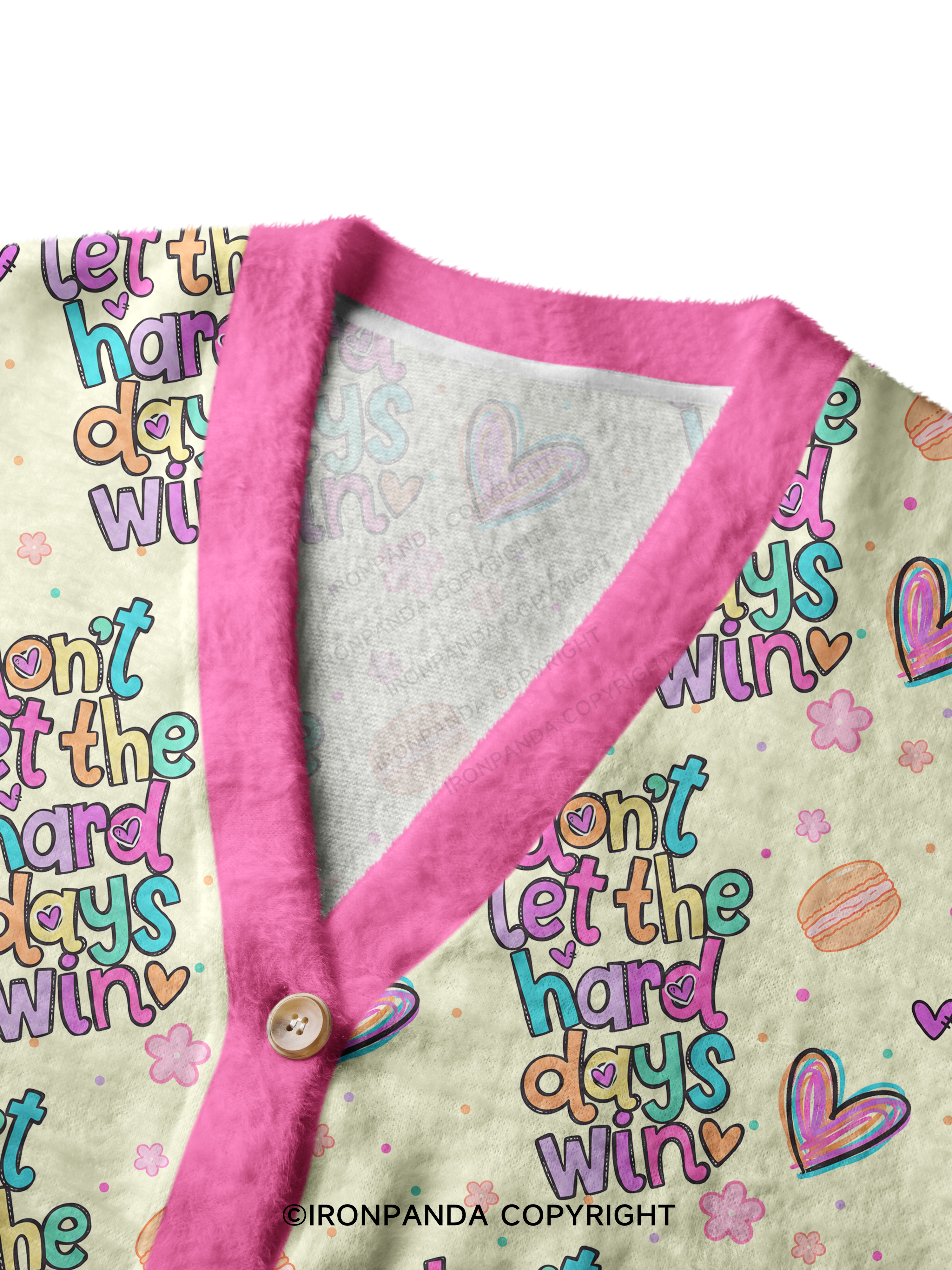 DON'T LET THE HARD DAYS WIN Ugly Cardigan Sweater