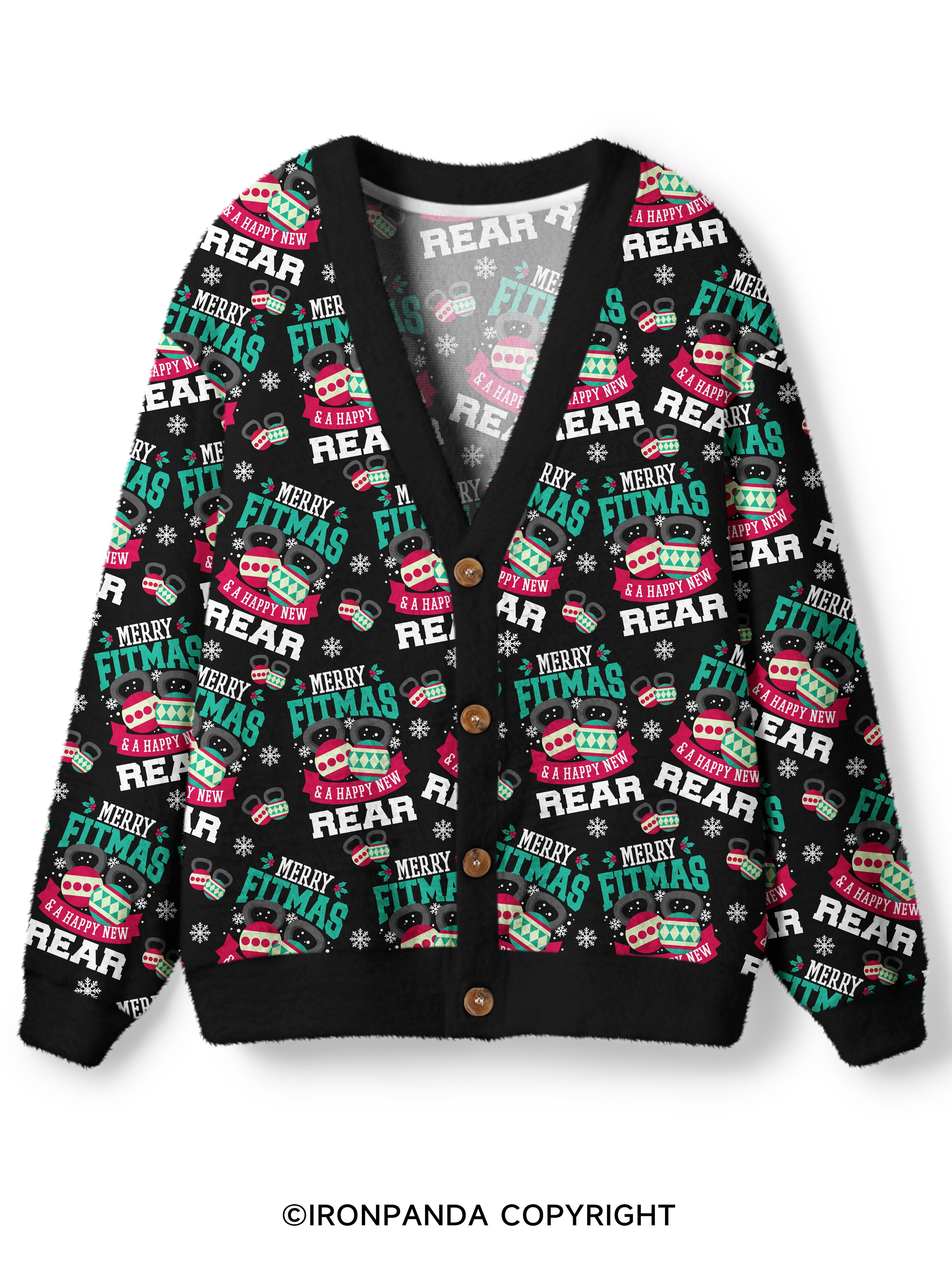Merry Fitmas Ugly Cardigan Sweater