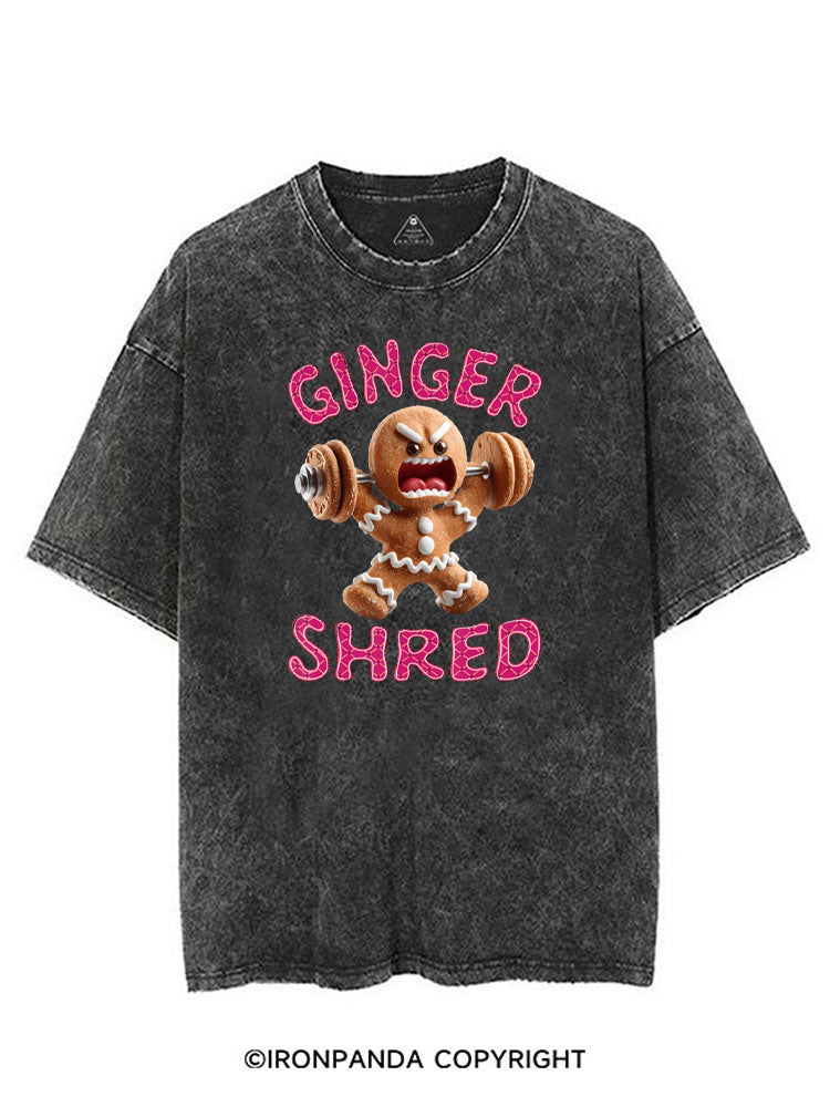 CHRISTMAS GINGER SHRED FUNNY VINTAGE GYM SHIRT