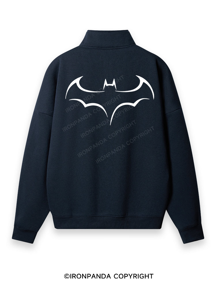Bat Back Printed Quarter-Zip Fleece Sweatshirt
