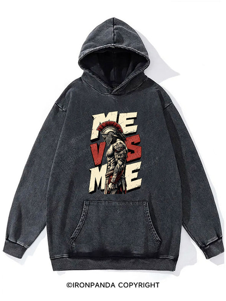 Me Vs Me Spartan Warrior Washed Gym Hoodie