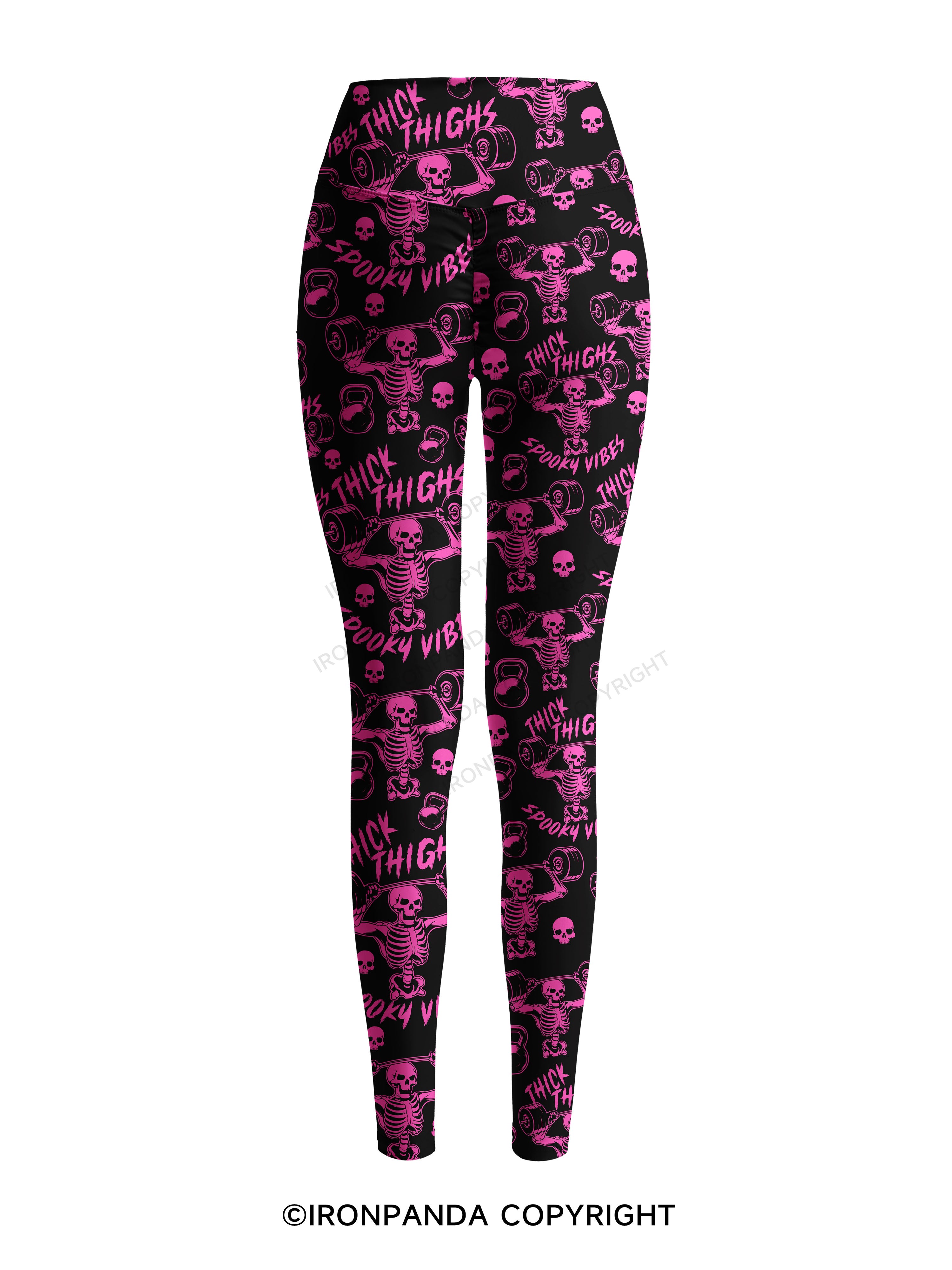 Thick Thighs Spooky Vibes Printed Yoga Pants