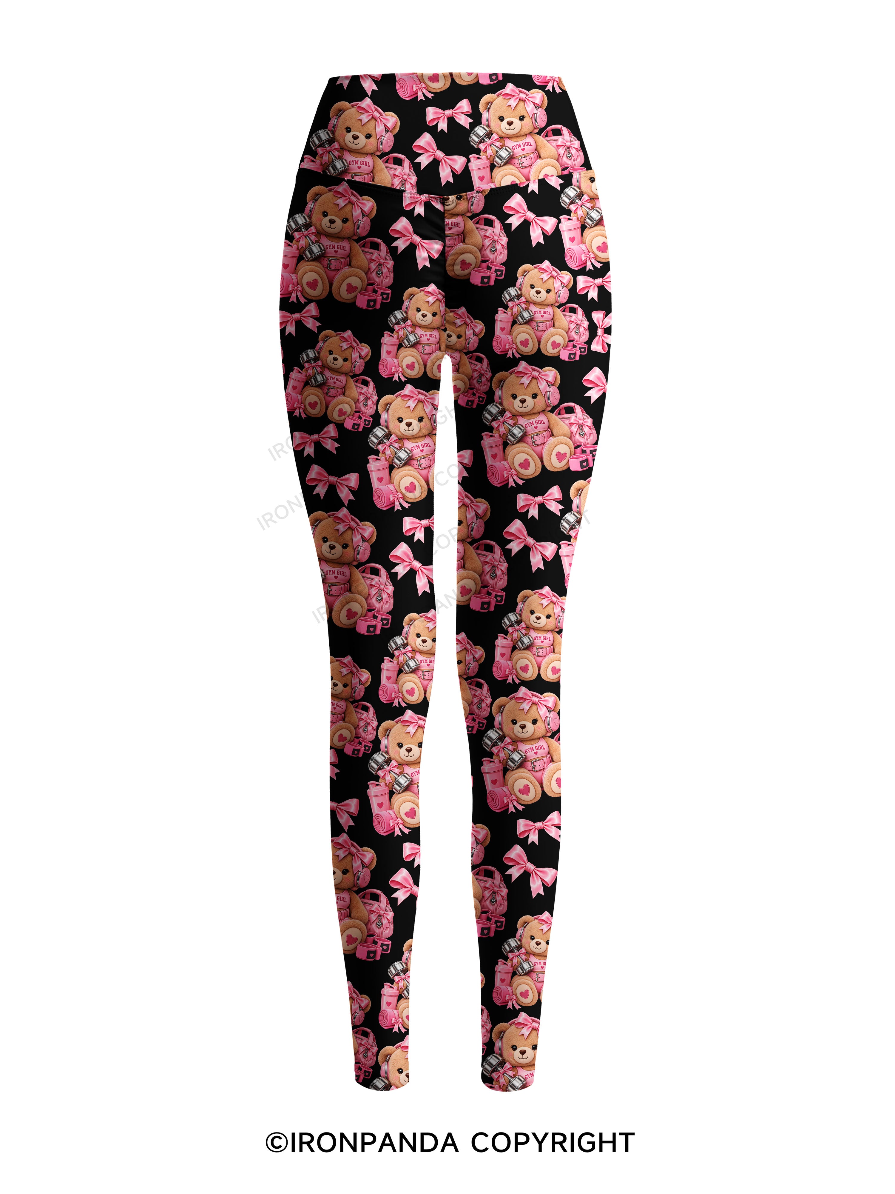 GYM GIRLIE TEDDY BEAR Printed Yoga Pants