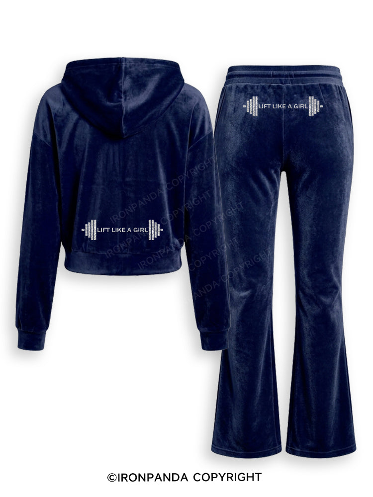 LIFT LIKE A GIRL Velvet Tracksuit Set