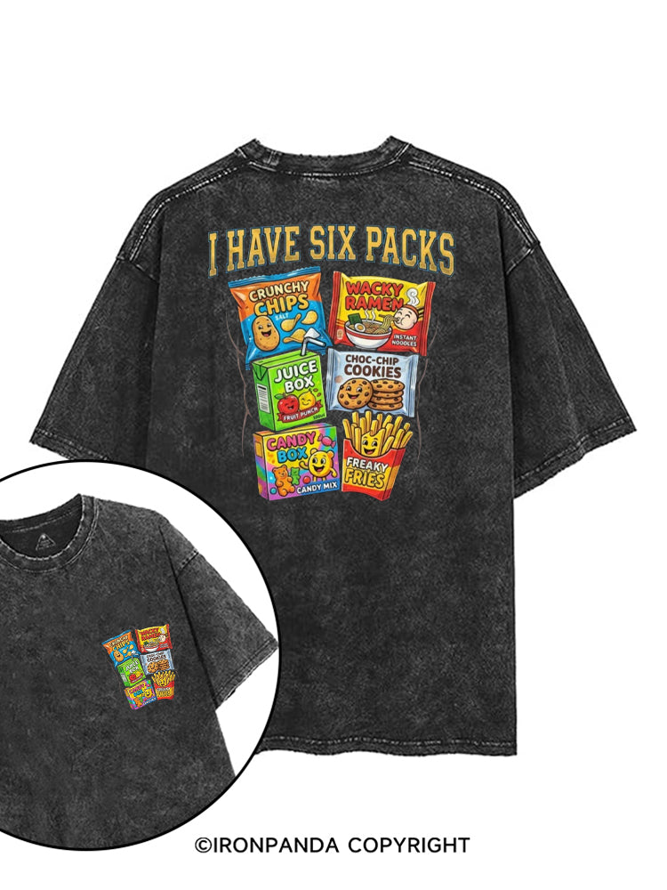 I HAVE SIX PACKS FUNNY JUNK FOOD ABS printed Gym Shirt
