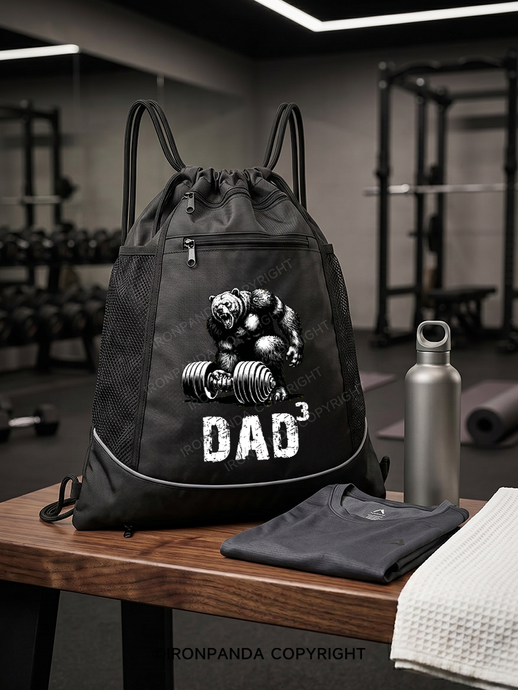 Dad Bear Gym Drawstring Bag