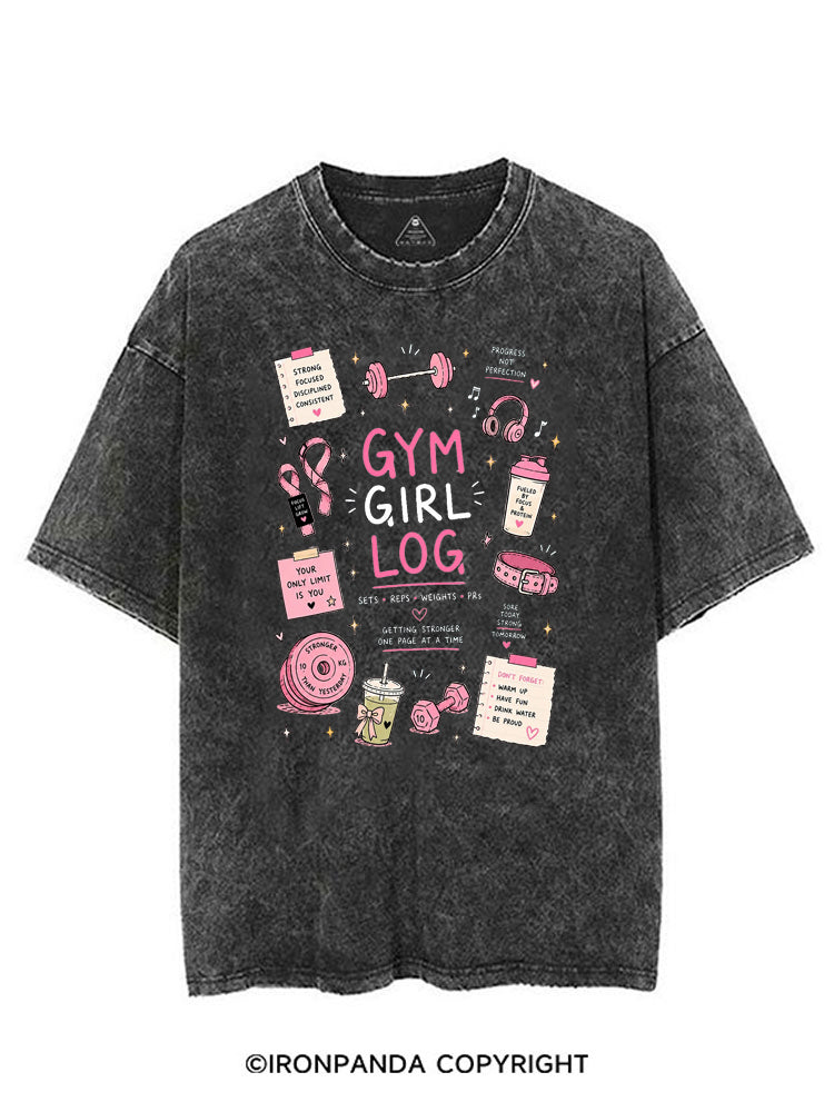 GYM GIRL LOG SETS REPS WEIGHTS PRS VINTAGE GYM SHIRT