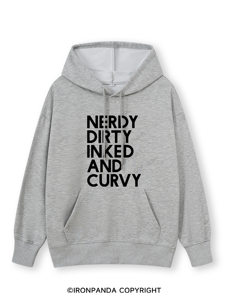 NERDY, DIRTY, INKED AND CURVY Classic Gym Hoodie