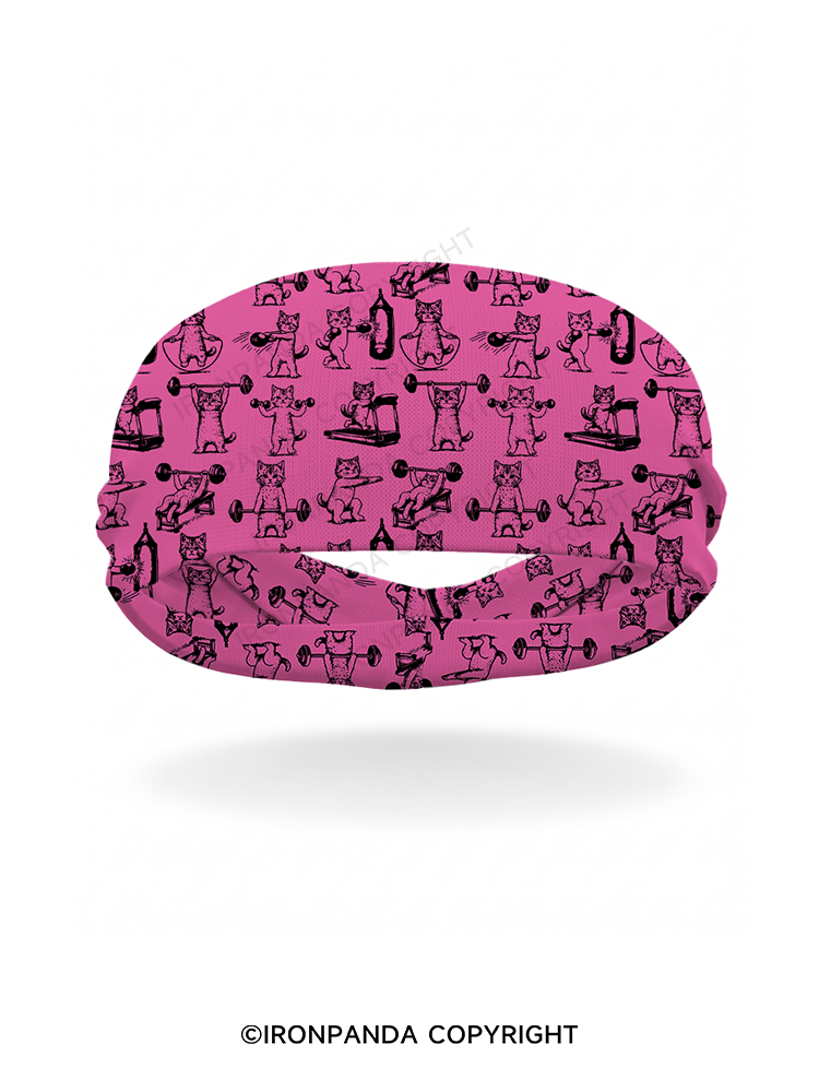Fitness Kittens Who Love Lifting Weights Gym Headband