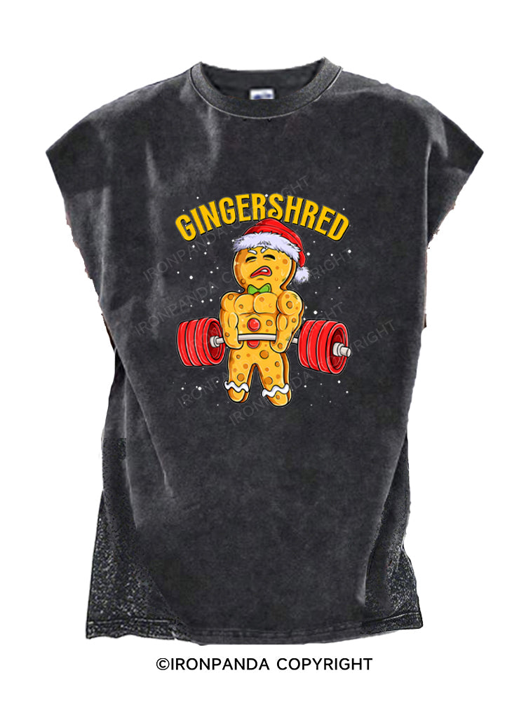 Gingershred Funny Gingerbread Man Cut Off Tank