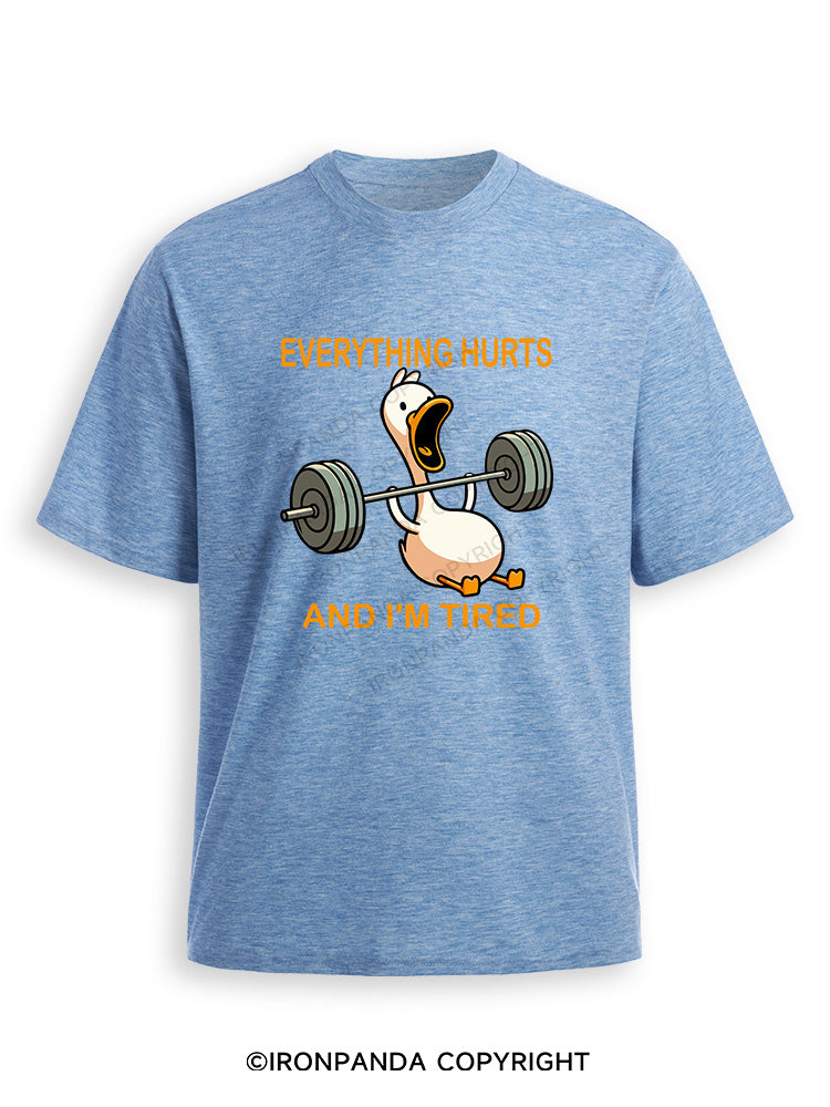 EVERYTHING HURTS AND I'M TIRED DUCK Ultra Soft Heather T-Shirt