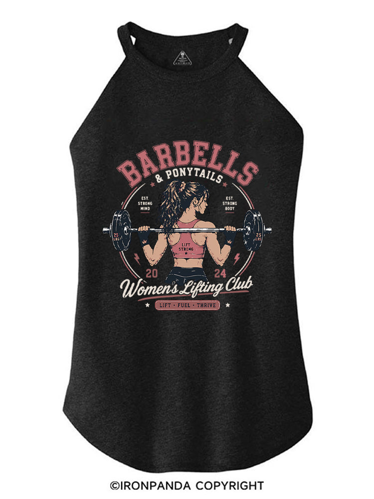 BARBELLS & PONYTAILS WOMEN'S LIFTING CLUB LIFT FUEL THRIVE ROCKER COTTON TANK