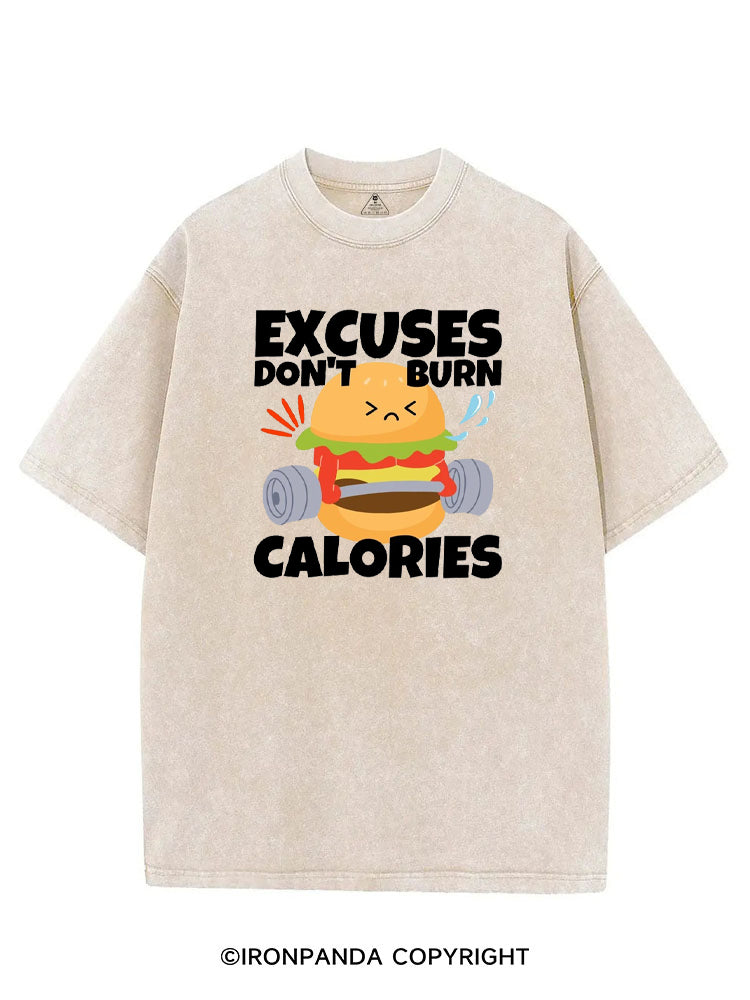 EXCUSES DON'T BURN CALORIES HAMBURGERS VINTAGE GYM SHIRT