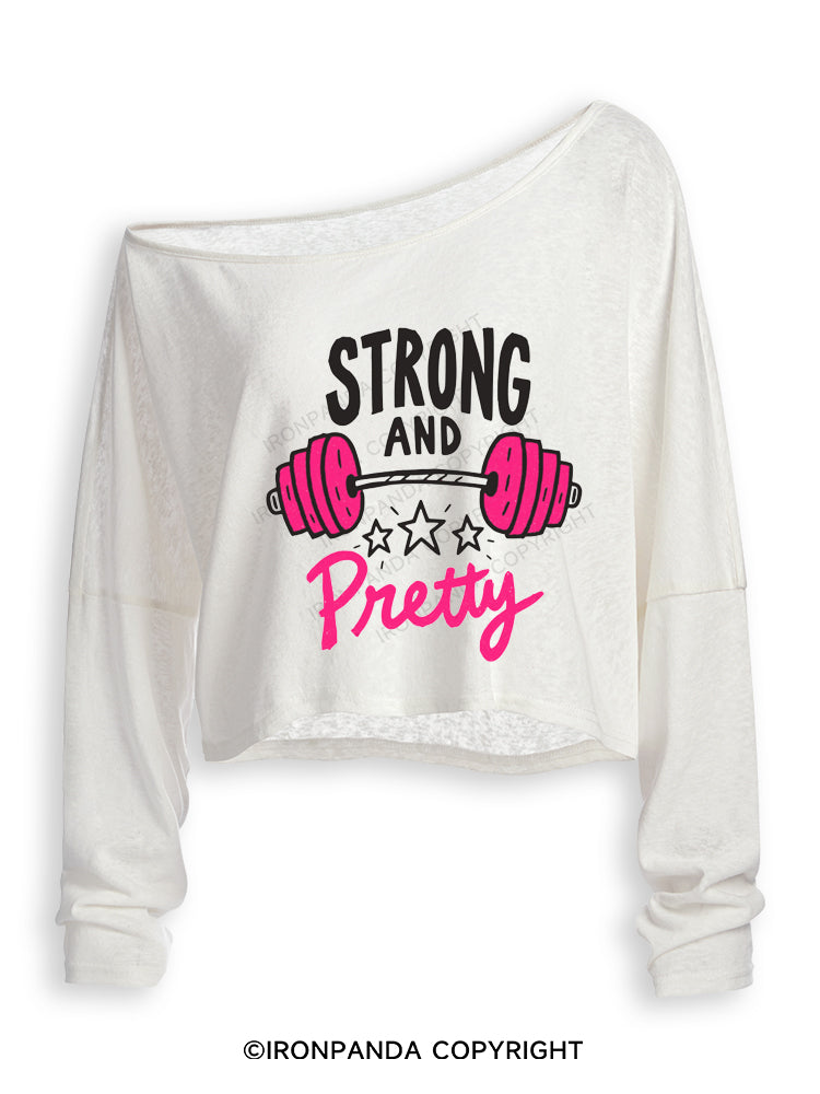 Strong and Pretty Off Shoulder Long Sleeve Crop Top