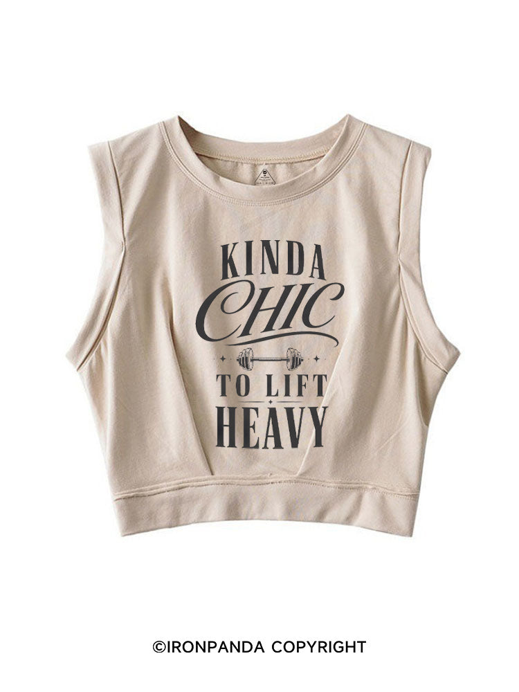 KINDA CHIC TO LIFT HEAVY SLEEVELESS CROP TOPS