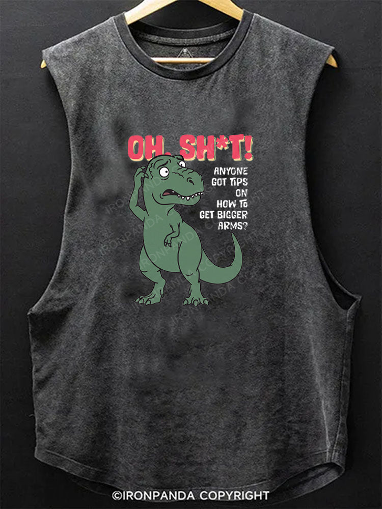 Funny T-Rex Small Arms Scoop Bottom Cotton Tank