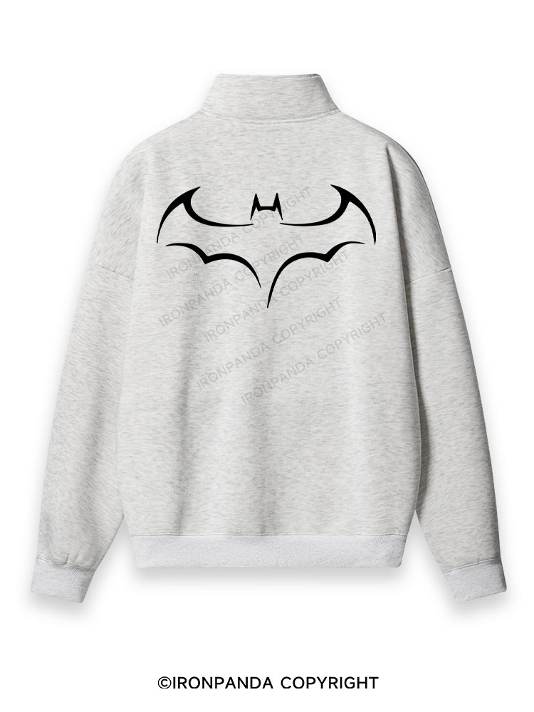Bat Back Printed Quarter-Zip Fleece Sweatshirt