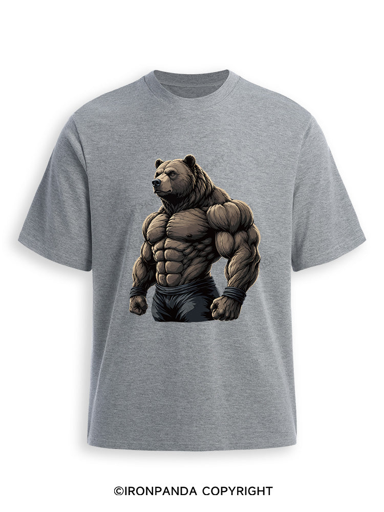 Muscular Bear Bodybuilder Performance Ultra Soft Heather T-Shirt