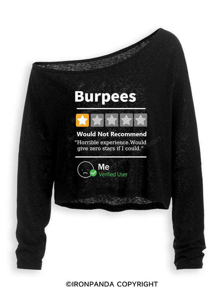 BURPEES REVIEWED Off Shoulder Long Sleeve Crop Top