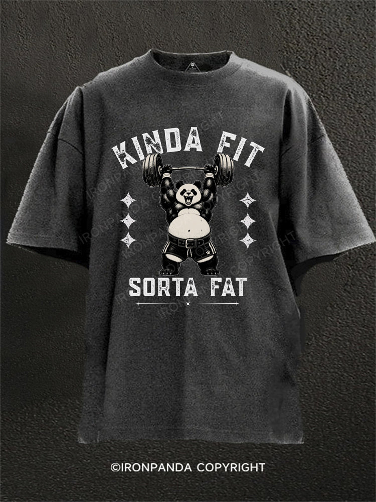 Kinda Fit Sorta Fat Panda Deadlift Washed Gym Shirt