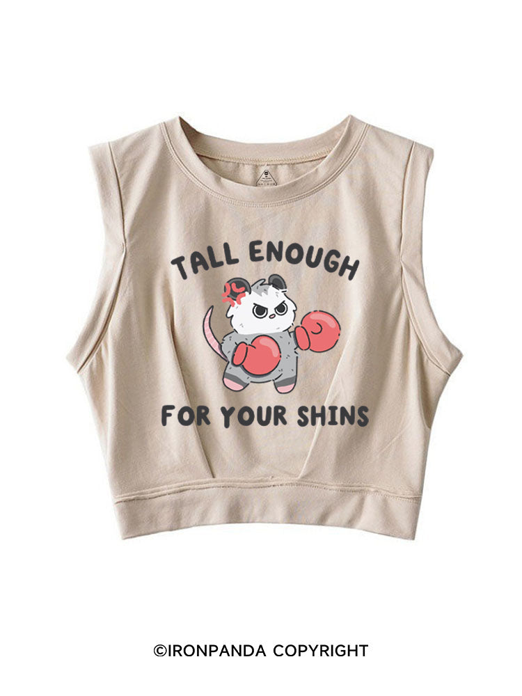 Tall Enough For Your Shins Possum SLEEVELESS CROP TOPS