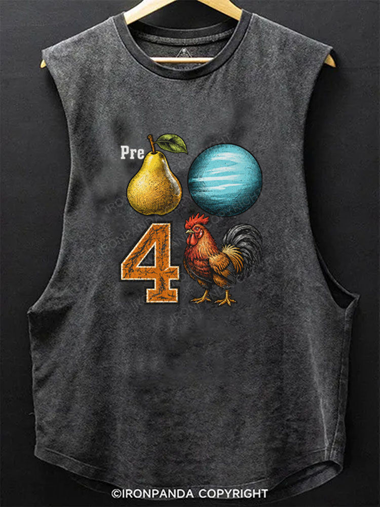 PREPARE Funny Gym Rooster Scoop Bottom Cotton Tank