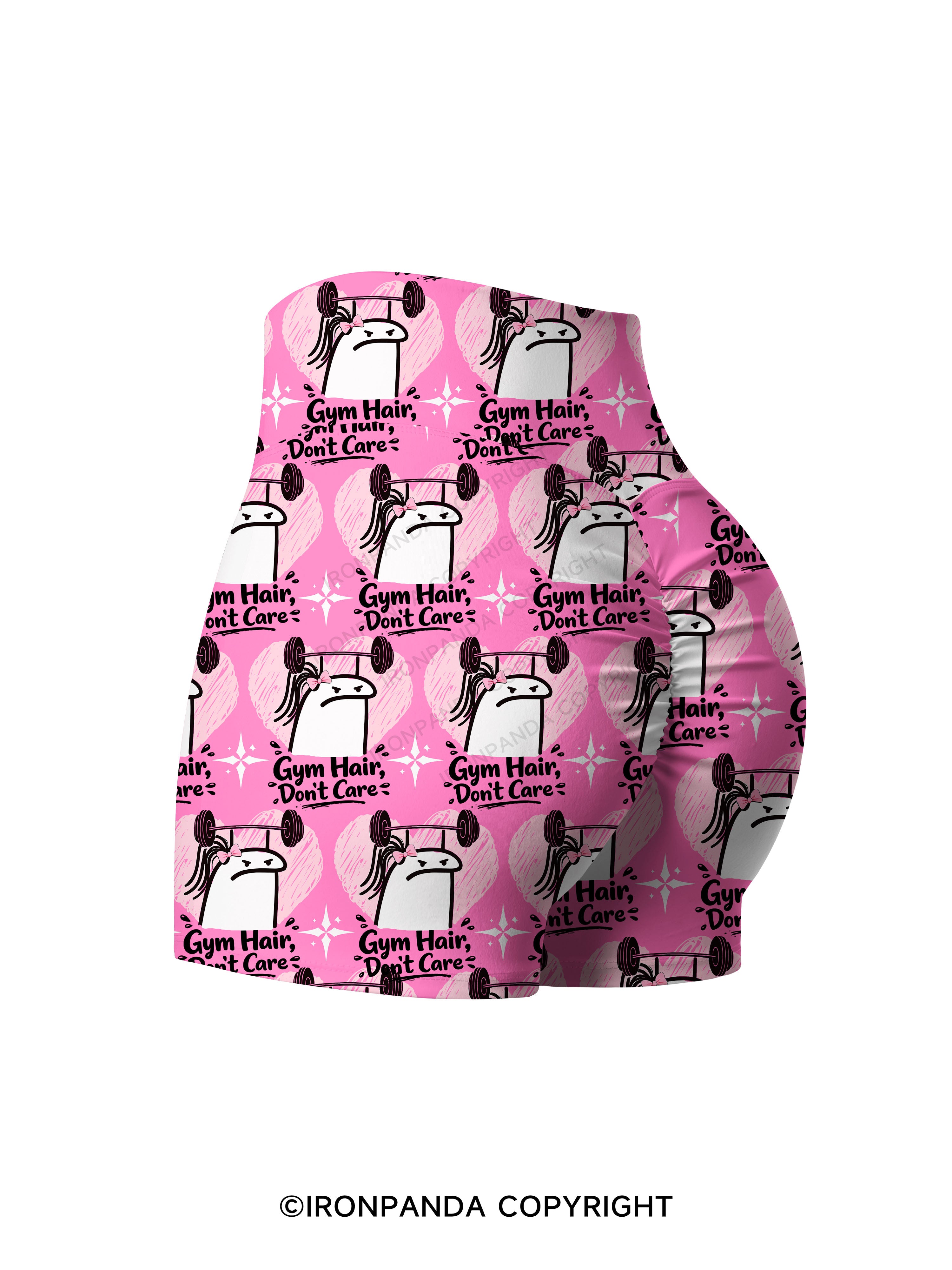 Gym Hair Don't Care Printed Yoga Shorts