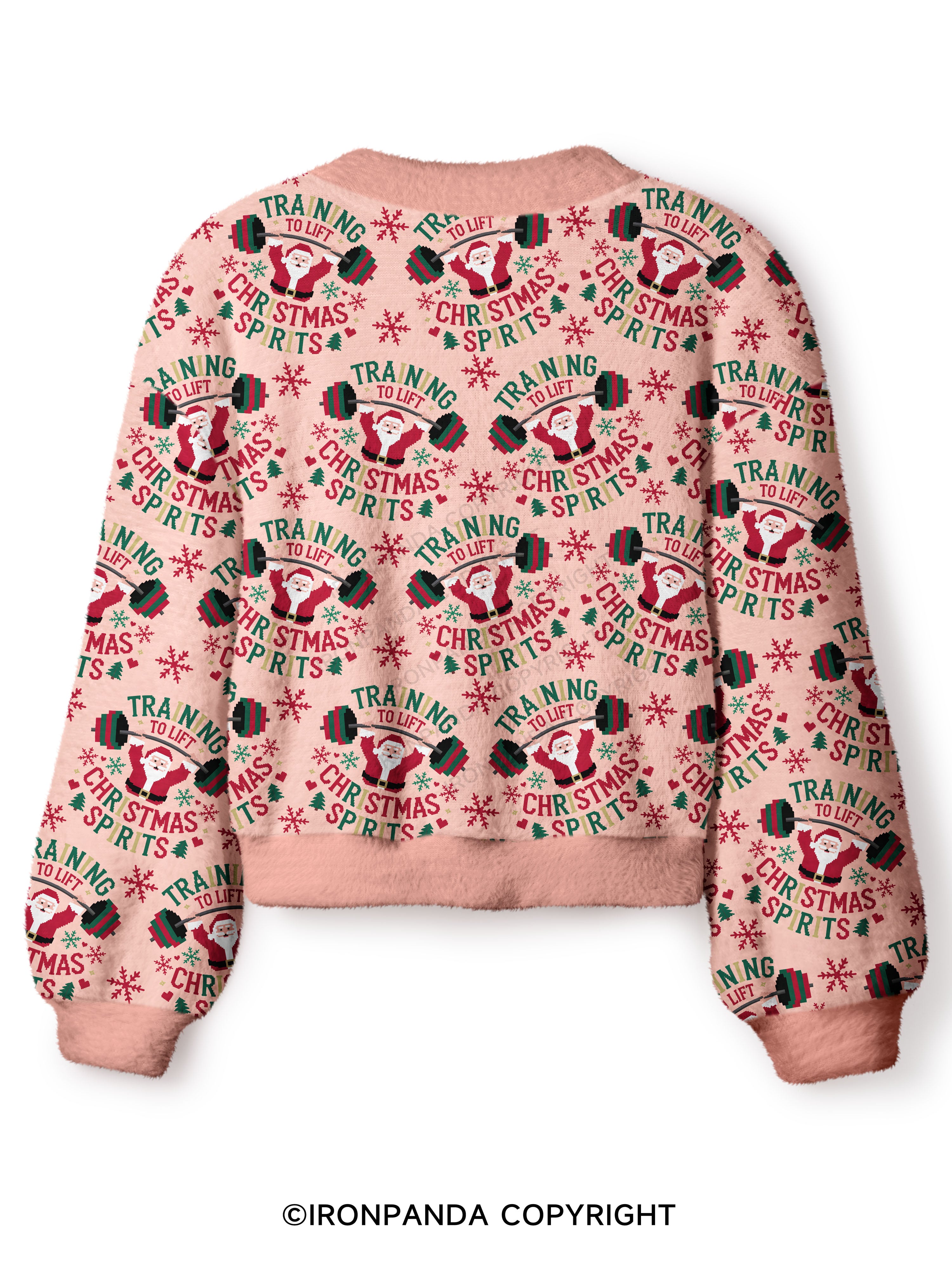 training to lift christmas spirits Crop Ugly Cardigan Sweater