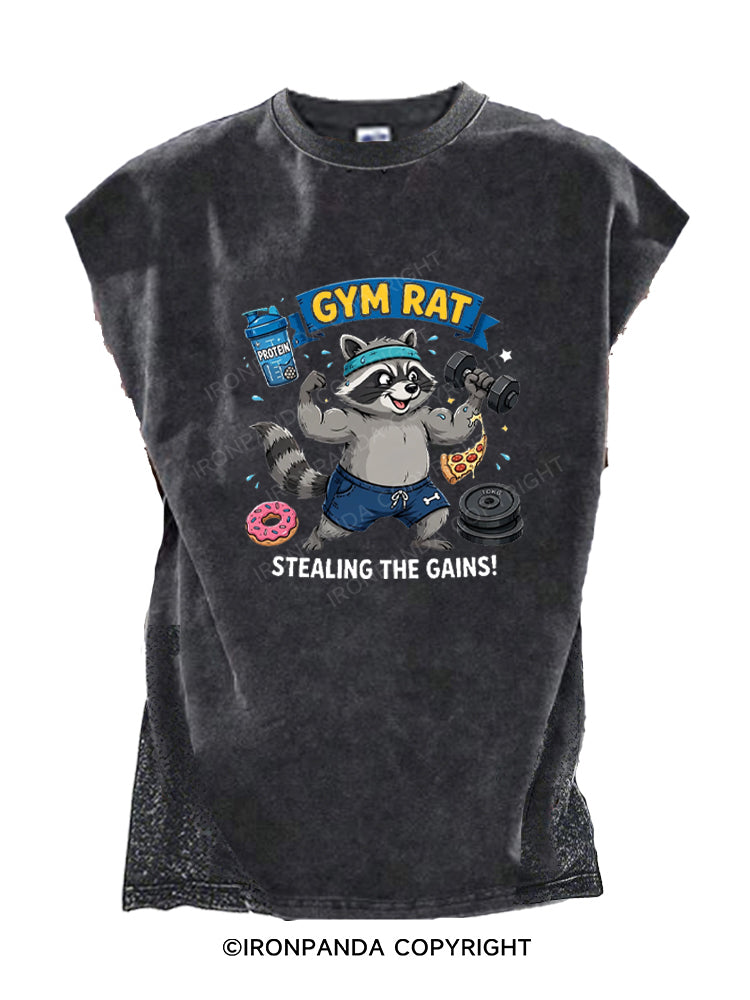 GYM RAT STEALING THE GAINS! Cut Off Tank